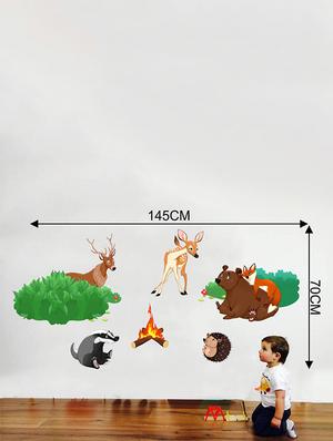 Rawpockets Wall Decals ' Jungle Story ' Wall stickers (PVC Vinyl) Multicolour - 15733774 - Standard Image - 2