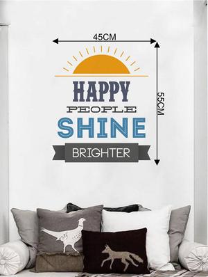 Rawpockets Wall Decals ' Happe People Quote ' Wall stickers (PVC Vinyl) Multicolour - 15733783 - Standard Image - 2