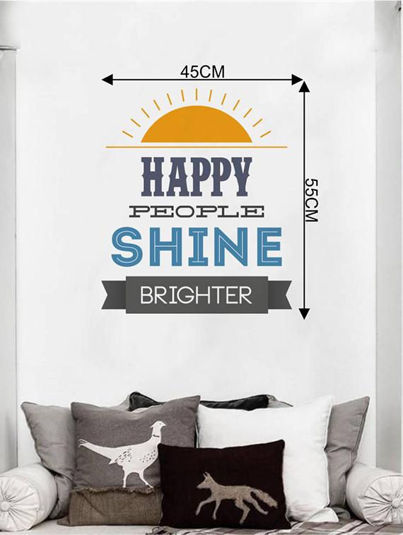 Rawpockets Wall Decals ' Happe People Quote ' Wall stickers (PVC Vinyl) Multicolour - 15733783 - Zoom Image - 2