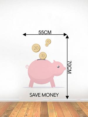 Rawpockets Wall Decals ' Save Money Cartoon ' Wall stickers (PVC Vinyl) Multicolour - 15733784 - Standard Image - 2
