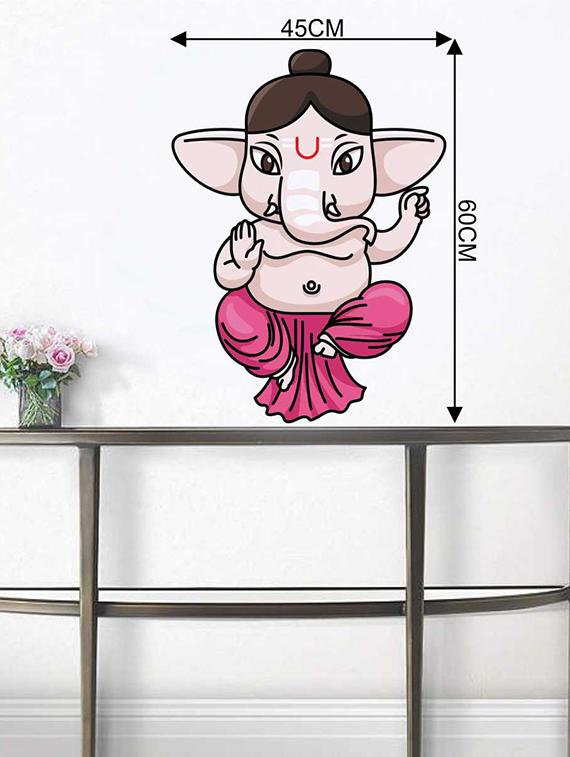 Rawpockets Wall Decals ' God Baby Ganesha ' Wall stickers (PVC Vinyl) Multicolour - 15733788 - Zoom Image - 2