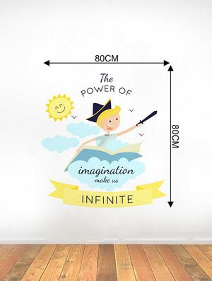Rawpockets Wall Decals ' Power of Imagination Quote ' Wall stickers (PVC Vinyl) Multicolour - 15733794 - Standard Image - 2