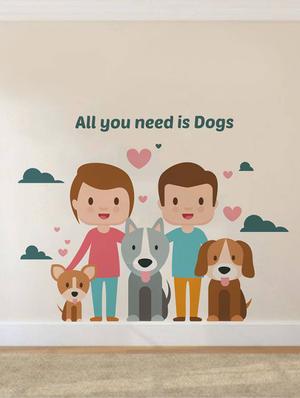 Rawpockets Wall Decals ' All You Need is Dogs ' Wall stickers (PVC Vinyl) Multicolour - 15733804 - Standard Image - 2
