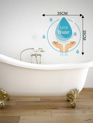 Rawpockets Wall Decals ' Save the Water ' Wall stickers (PVC Vinyl) Multicolour - 15733807 - Standard Image - 2