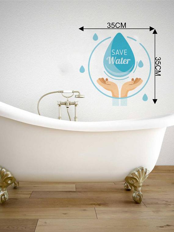 Rawpockets Wall Decals ' Save the Water ' Wall stickers (PVC Vinyl) Multicolour - 15733807 - Zoom Image - 2