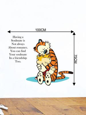 Rawpockets Wall Decals ' Calvin and Hobbes Quote About Friendship ' Wall stickers (PVC Vinyl) Multicolour - 15733815 - Standard Image - 2