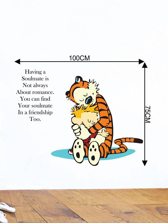 Rawpockets Wall Decals ' Calvin and Hobbes Quote About Friendship ' Wall stickers (PVC Vinyl) Multicolour - 15733815 - Zoom Image - 2