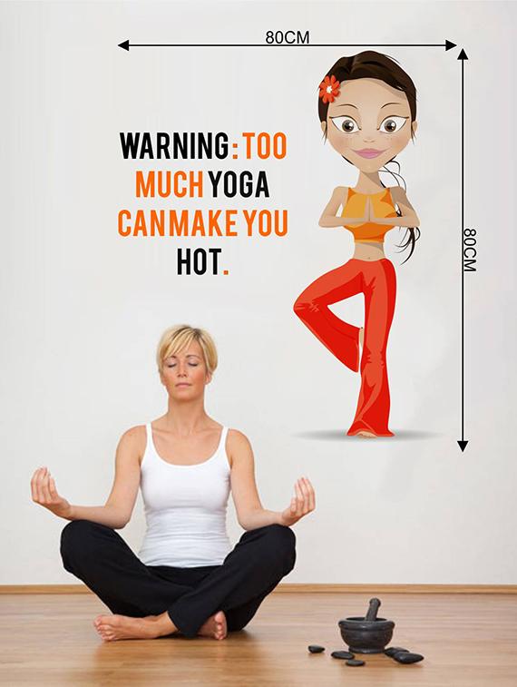 Rawpockets Wall Decals ' Hot Yoga ' Wall stickers (PVC Vinyl) Multicolour - 15733816 - Zoom Image - 2