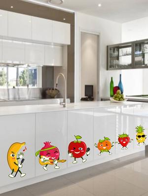 Rawpockets Wall Decals ' Fruits Cartoon ' Wall stickers (PVC Vinyl) Multicolour - 15733818 - Standard Image - 2