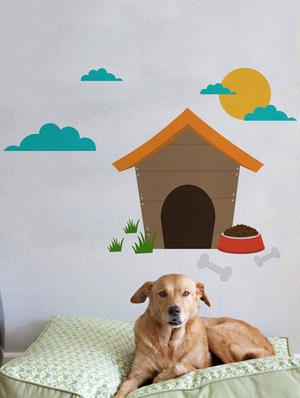 Rawpockets Wall Decals ' Dog House ' Wall stickers (PVC Vinyl) Multicolour - 15733819 - Standard Image - 2