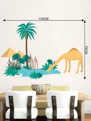 Rawpockets Wall Decals ' Desert Story and Camel ' Wall stickers (PVC Vinyl) Multicolour - 15733820 - Standard Image - 2