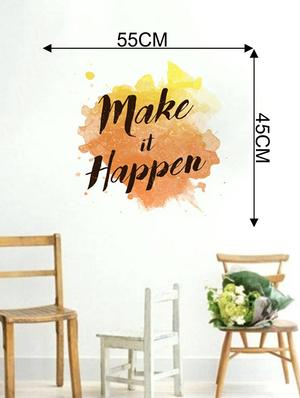 Rawpockets Wall Decals ' Make it Happen Quote ' Wall stickers (PVC Vinyl) Multicolour - 15733822 - Standard Image - 2