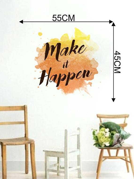 Rawpockets Wall Decals ' Make it Happen Quote ' Wall stickers (PVC Vinyl) Multicolour - 15733822 - Zoom Image - 2