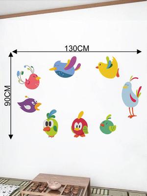 Rawpockets Wall Decals ' Lovely Birds Cartoon ' Wall stickers (PVC Vinyl) Multicolour - 15733823 - Standard Image - 2