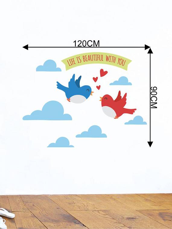 Rawpockets Wall Decals ' Life is Beautiful With You Quote ' Wall stickers (PVC Vinyl) Multicolour - 15733828 - Zoom Image - 2