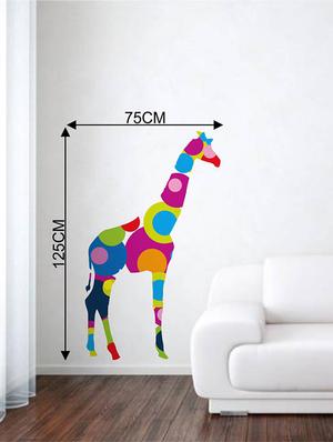 Rawpockets Wall Decals ' Living Room : Colorful Giraffe ' Wall stickers (PVC Vinyl) Multicolour - 15733829 - Standard Image - 2