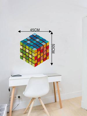 Rawpockets Wall Decals ' Rubik's Cube puzzle Game ' Wall stickers (PVC Vinyl) Multicolour - 15733830 - Standard Image - 2