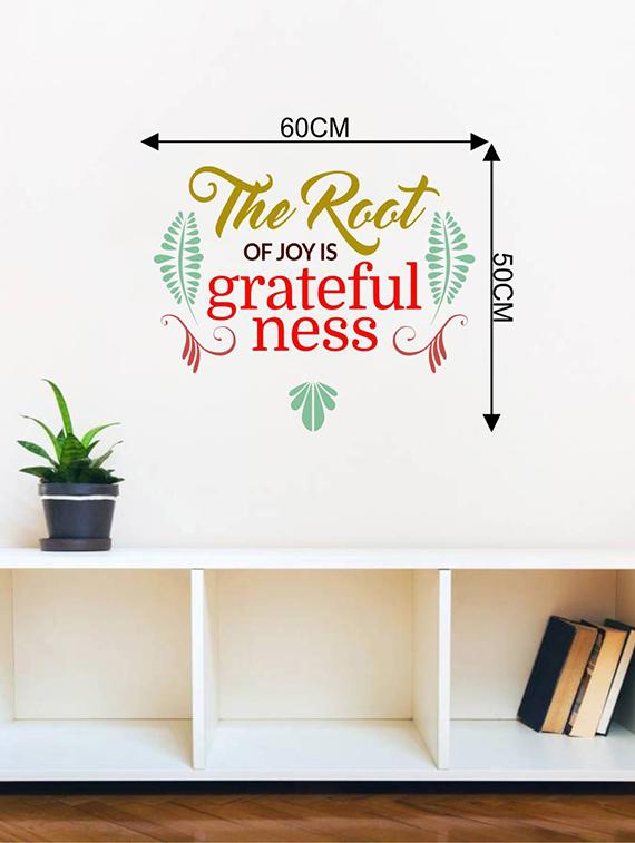 Rawpockets Wall Decals ' Living Room : The Root Of Joy Is Greatefulness - Quote ' Wall stickers (PVC Vinyl) Multicolour - 15733831 - Zoom Image - 2