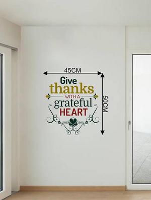 Rawpockets Wall Decals ' Give Thanks With a Greatful Heart - Quote ' Wall stickers (PVC Vinyl) Multicolour - 15733832 - Standard Image - 2