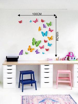 Rawpockets Wall Decals ' Living Room : Colorful Butterfly ' Wall stickers (PVC Vinyl) Multicolour - 15733834 - Standard Image - 2