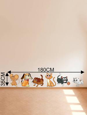Rawpockets Wall Decals ' Kids Room : Pet Animals Stickers ' Wall stickers (PVC Vinyl) Multicolour - 15733839 - Standard Image - 2