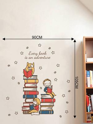 Rawpockets Wall Decals ' Study Room : Every Book is an Adventure Quote ' Wall stickers (PVC Vinyl) Multicolour - 15733840 - Standard Image - 2