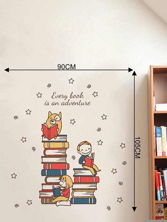 Rawpockets Wall Decals ' Study Room : Every Book is an Adventure Quote ' Wall stickers (PVC Vinyl) Multicolour - 15733840 - Zoom Image - 2