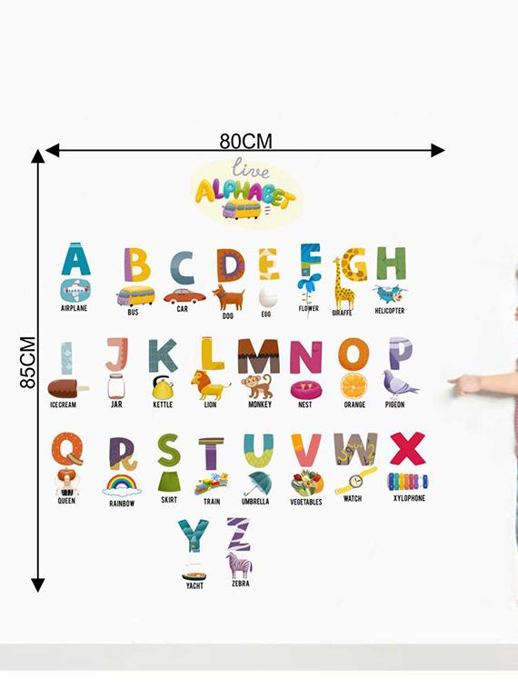Rawpockets Wall Decals ' Live Alphabets for Kids ' Wall stickers (PVC Vinyl) Multicolour - 15733850 - Zoom Image - 2