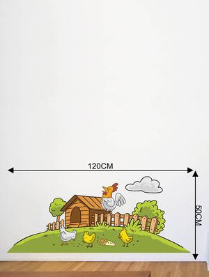 Rawpockets Wall Decals ' Farm House and Birds ' Wall stickers (PVC Vinyl) Multicolour - 15733852 - Standard Image - 2