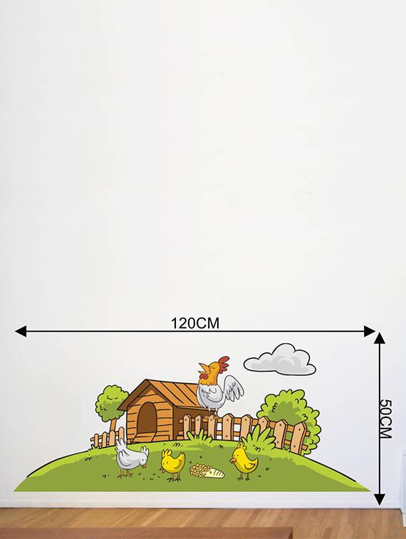 Rawpockets Wall Decals ' Farm House and Birds ' Wall stickers (PVC Vinyl) Multicolour - 15733852 - Zoom Image - 2