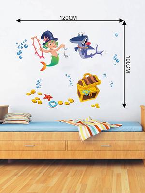 Rawpockets Wall Decals ' Kids Room : Mermaid Treasure Hunt ' Wall stickers (PVC Vinyl) Multicolour - 15733853 - Standard Image - 2
