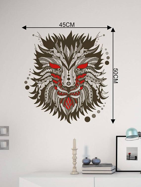Rawpockets Wall Decals ' Modern Art Lion ' Wall stickers (PVC Vinyl) Multicolour - 15733854 - Zoom Image - 2