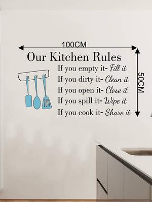 Rawpockets Wall Decals ' Our Kitchen Rules ' Wall stickers (PVC Vinyl) Multicolour - 15733858 - Standard Image - 2