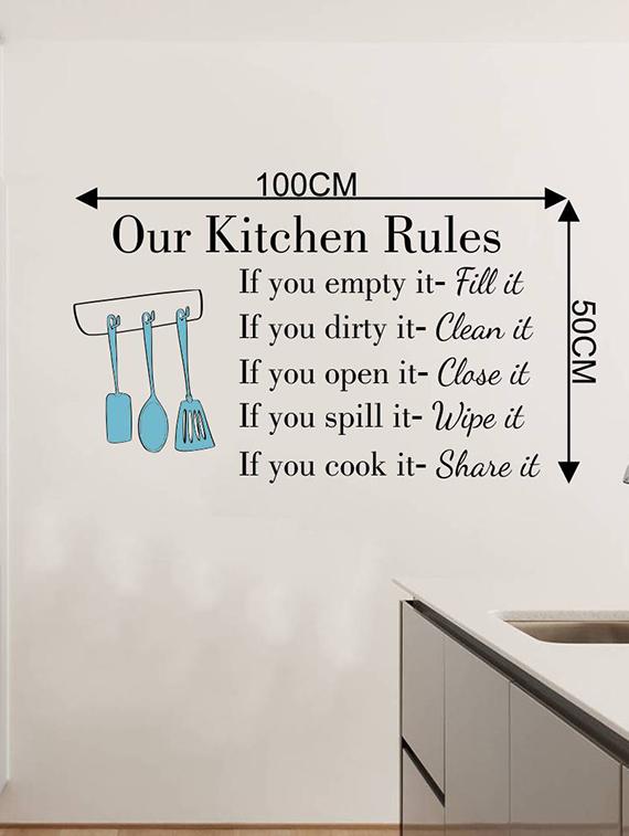 Rawpockets Wall Decals ' Our Kitchen Rules ' Wall stickers (PVC Vinyl) Multicolour - 15733858 - Zoom Image - 2