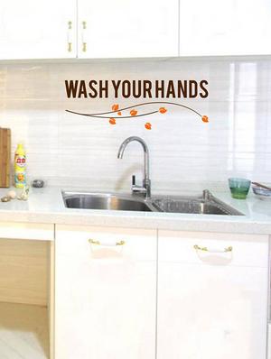 Rawpockets Wall Decals ' Wash Your Hands ' Wall stickers (PVC Vinyl) Multicolour - 15733860 - Standard Image - 2
