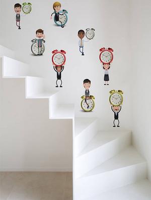 Rawpockets Wall Decals ' Living Room : Time circle ' Wall stickers (PVC Vinyl) Multicolour - 15733861 - Standard Image - 2