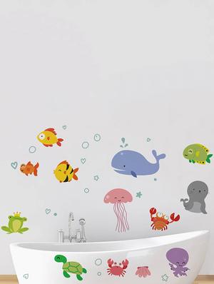 Rawpockets Wall Decals ' Kids Room : Under Water Aquarium ' Wall stickers (PVC Vinyl) Multicolour - 15733862 - Standard Image - 2