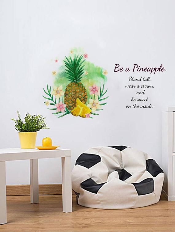 Rawpockets Wall Decals ' Be a Pineapple ' Quote ' Wall stickers (PVC Vinyl) Multicolour - 15733865 - Zoom Image - 2