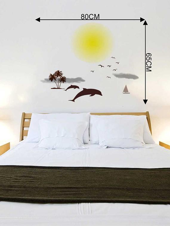 Rawpockets Wall Decals ' Beach and Sunset Story ' Wall stickers (PVC Vinyl) Multicolour - 15733869 - Zoom Image - 2