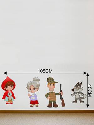 Rawpockets Wall Decals ' Little Red Riding Hood Story ' Wall stickers (PVC Vinyl) Multicolour - 15733871 - Standard Image - 2
