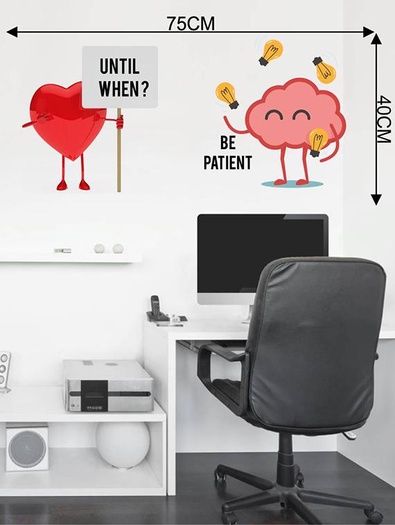 Rawpockets Wall Decals ' Heart and Brain Fight ' Wall stickers (PVC Vinyl) Multicolour - 15733873 - Zoom Image - 2