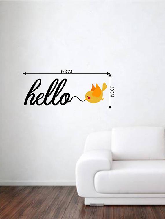 Rawpockets Wall Decals ' Hello Bird ' Wall stickers (PVC Vinyl) Multicolour - 15733874 - Zoom Image - 2