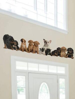 Rawpockets Wall Decals ' Living Room Group Of Dogs ' Wall stickers (PVC Vinyl) Multicolour - 15733878 - Standard Image - 2