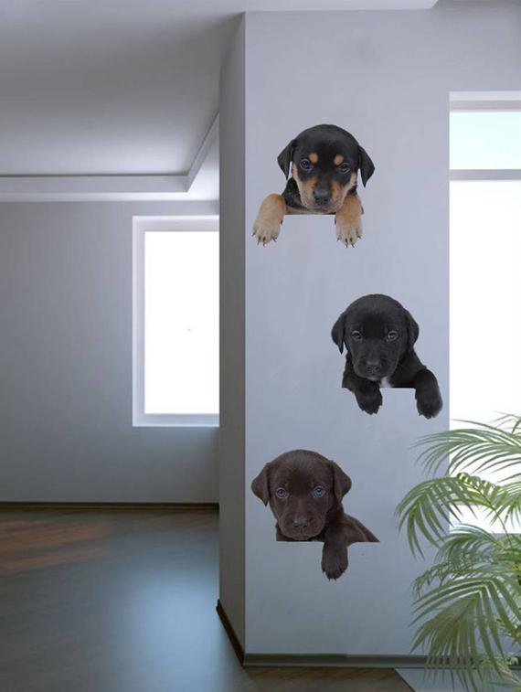 Rawpockets Wall Decals ' Living Room Dog Pose ' Wall stickers (PVC Vinyl) Multicolour - 15733881 - Zoom Image - 2