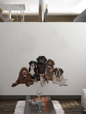 Rawpockets Wall Decals ' Living Room Cute Dog Family ' Wall stickers (PVC Vinyl) Multicolour - 15733883 - Standard Image - 2