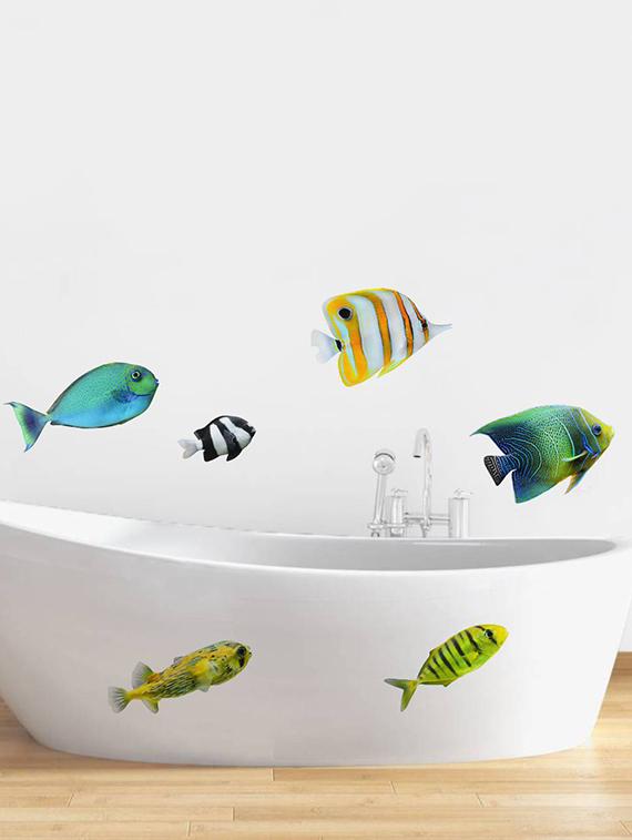 Rawpockets Wall Decals ' Colorful Fish ' Wall stickers (PVC Vinyl) Multicolour - 15733885 - Zoom Image - 2