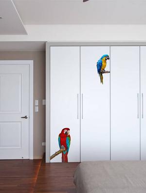 Rawpockets Wall Decals ' Green Wing Macaw Parrot ' Wall stickers (PVC Vinyl) Multicolour - 15733887 - Standard Image - 2