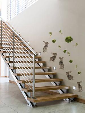 Rawpockets Wall Decals ' Living Room Rabbit Dream ' Wall stickers (PVC Vinyl) Multicolour - 15733894 - Standard Image - 2