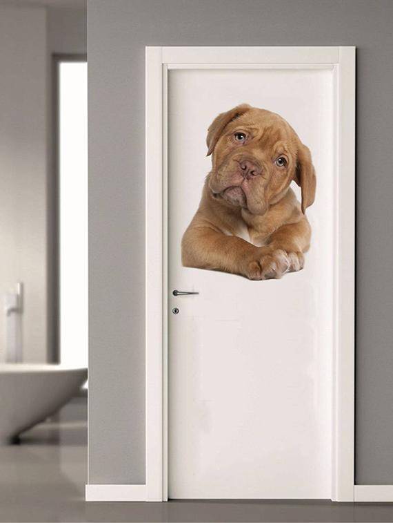 Rawpockets Wall Decals ' Living Room Cute Dog Pose ' Wall stickers (PVC Vinyl) Multicolour - 15733895 - Zoom Image - 2