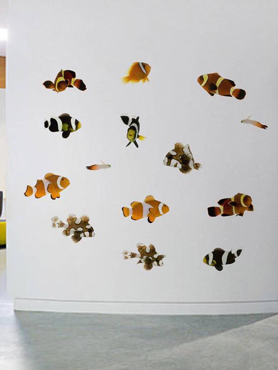 Rawpockets Wall Decals ' Living Room Cute Fish Family ' Wall stickers (PVC Vinyl) Multicolour - 15733897 - Zoom Image - 2